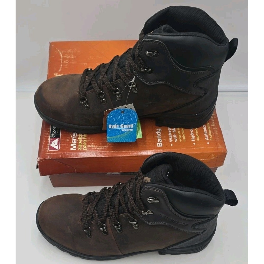 Ozark Trail Bandy II Men's Hiking Boots Size 14 Dark Brown Leather Waterproof - Picture 5 of 7
